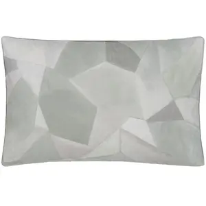 Taie d'oreiller imprimée en percale de coton GEO MODERNE PEWTER Beige pas cher