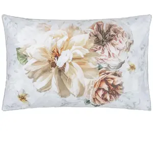 Comparateur de prix : Taie d'oreiller imprimée en percale de coton PAHARI TUBEROSE Gris