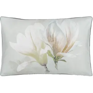 Comparateur de prix : Taie d'oreiller imprimée en satin de coton YULAN MAGNOLIA Gris