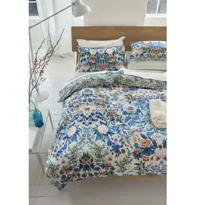 Designers Guild Housse de couette imprimée en percale de coton Ikebana Damask pas cher