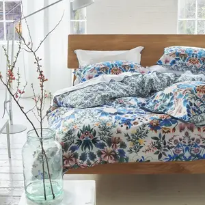 Housse de couette imprimée en percale de coton Ikebana Damask pas cher