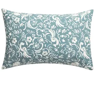 Comparateur de prix : Taie d'oreiller en percale de coton bleu 65x65cm