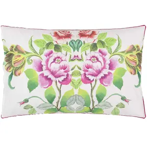 Comparateur de prix : Taie d'oreiller imprimée en percale de coton, ELEONORA EMERALD Designe...
