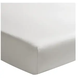 Drap housse uni en percale de coton gris 140x190 - Essix 140 x 190 cm pas cher
