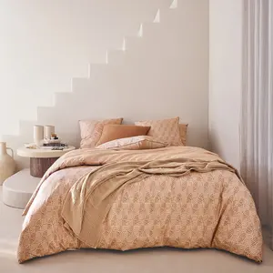 Essix Parure de lit en percale de coton beige 240x220 pas cher