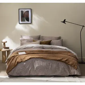 Essix Parure de lit en percale de coton beige 260 x 240 cm pas cher