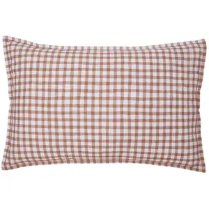 ESSIX Taie d'oreiller imprimée en percale de coton, Made in France, VICHY pas cher