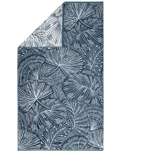Drap de plage en coton bleu 100x180cm - ESSIX 100 x 180 cm