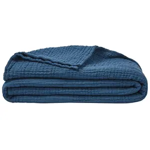 ESSIX Couvre lit uni en Gaze de Coton, Jazzy, 260x240cm