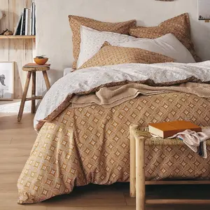 Housse de couette en coton jaune savane 240x220cm - ESSIX 240 x 220 cm pas cher