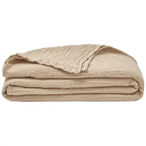 ESSIX Couvre lit uni en Gaze de Coton, Jazzy, 260x240cm