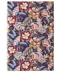 Comparateur de prix : Drap Plat imprimé en Satin de Coton, Folk Flowers, 240x300cm, Essix