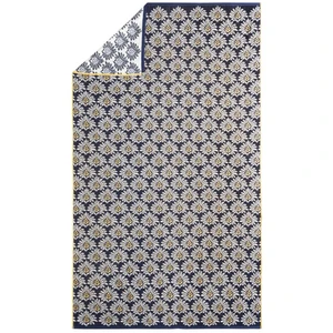 Essix Drap de plage imprimé en jacquard de coton Bleu pas cher