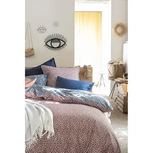 Housse de couette imprimée en coton bleu 200x200 - Essix 200 x 200 cm pas cher