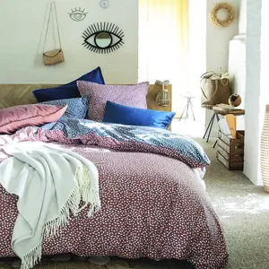 Housse de couette imprimée en coton bleu 240x220 - Essix 240 x 220 cm pas cher
