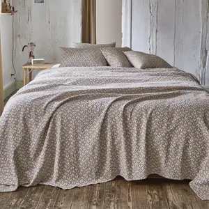 Essix Couvre lit en coton tissé Beige