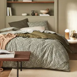 Housse de couette imprimée en percale de coton, OSMOSE Essix pas cher
