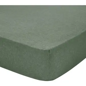 Essix Drap housse en flanelle de coton, FRISSON LICHEN, bonnet 30 cm pas cher