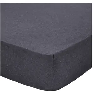 Essix Drap housse en flanelle de coton FRISSON ANTHRACITE bonnet 30 cm pas cher