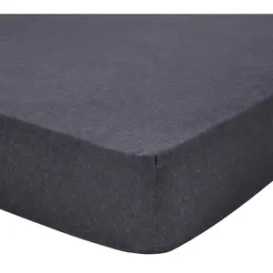 Essix Drap housse en flanelle de coton FRISSON ANTHRACITE bonnet 30 cm pas cher