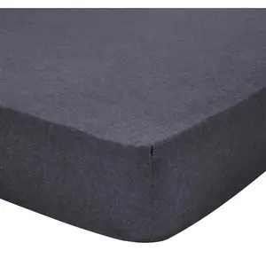Essix Drap housse en flanelle de coton FRISSON ANTHRACITE bonnet 30 cm pas cher