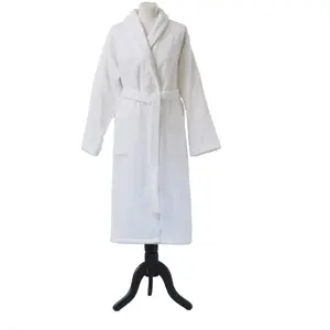 Essix Peignoir de bain à capuche uni en coton blanc M