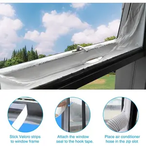Voltman - Joint de fenêtre en tissu pour climatisation mobile - 400cm - Blanc pas cher