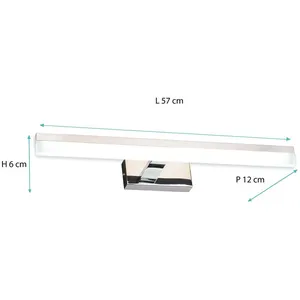 Comparateur de prix : Voltman - Applique de salle de bain 57cm chrome (12W 960lm 4000K IP44)