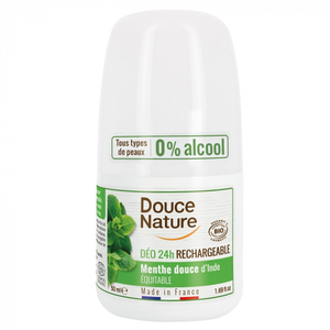 Comparateur de prix : Douce Nature Douce Nature - Deo Rechargeable Menthe 50ml Bille 50 Ml