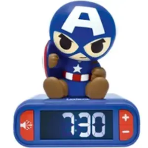 Lexibook Réveil Avec Veilleuse Lumineuse Captain America En 3d Multicolore pas cher