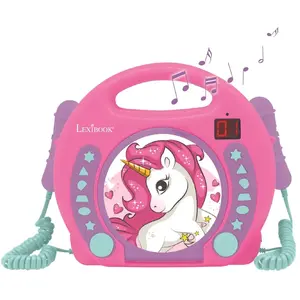 Comparateur de prix : Lexibook Lecteur Cd Portable Avec 2 Microphones Coloris Licorne Rose