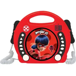 Lexibook Lecteur Cd Portable Avec 2 Microphones Miraculous Multicolore pas cher