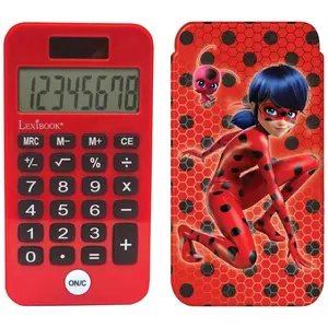 Lexibook Calculatrice De Poche - Miraculous - 8 Chiffres - Écran Solaire - Double Alimentation - Rouge Rouge