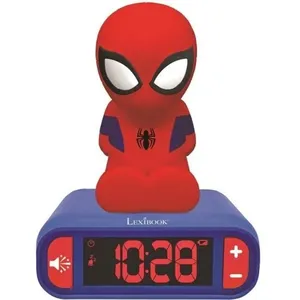 Comparateur de prix : Réveil avec veilleuse en 3d design spiderman et effets sonores Lexibook 13,5x9x18,2