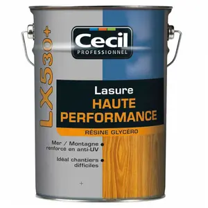 Lasure Cecil Professionnel LX530+ haute performance transparent satiné 5L pas cher