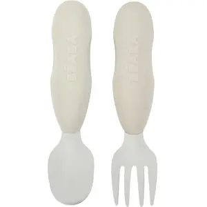 Comparateur de prix : BÉABA Couverts pour enfant - BEABA - Lot de 2 pre-couverts en inox Velvet Grey