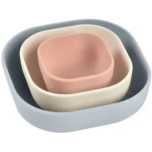 BÉABA Lot de 3 bols Gigogne en silicone - Velvet grey / Cotton / DustyroseVendu paraubert