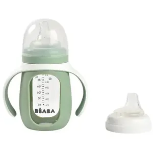 Comparateur de prix : Béaba Beaba Biberon D'apprentissage En Verre 2 En 1 - 210 Ml - Vert Sauge - Beaba