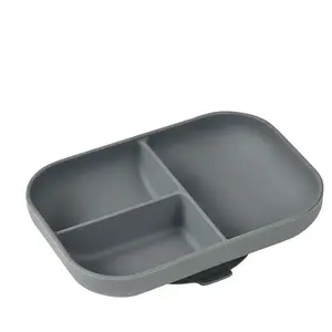Comparateur de prix : BEABA Béaba - Assiette compartimentée en silicone Gris anthracite taille unique