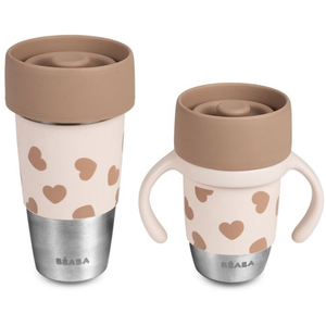 Béaba Coffret duo 2 tasses parent enfant click & drink mini & me biglove pas cher