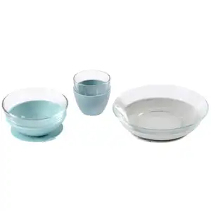 Comparateur de prix : BEABA Béaba - Coffret repas en verre - 3 pièces Bleu taille unique