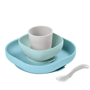Comparateur de prix : Coffret repas silicone 4 pièces MULTICOLORE Béaba