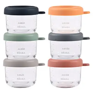 Béaba Coffret 6 portions verre 150 ml (Sunrise color mix)