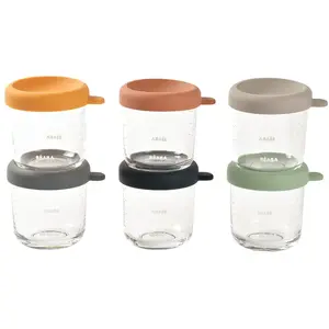 Comparateur de prix : Béaba Coffret 6 portions verre - BEABA - 914008 -  250 ml - Sunrise color mix