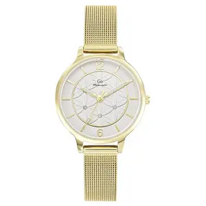 Montre Femme Go Mademoiselle Fleurs Et Papillions - 695594 Bracelet  Doré pas cher