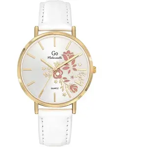 Go Mademoiselle Montre Femme Go Mademoiselle Fleurs - 699575 Bracelet  Doré pas cher