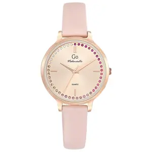 Go Mademoiselle Montre pour femme 699496 avec bracelet en cuir rose pas cher