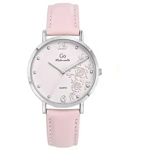 Go Mademoiselle Go Girl Montre Femme Acier Cuir Rose 699452 pas cher