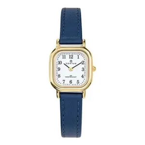 Certus Montre Femme Acier Doré Cuir Bleu 646514 pas cher