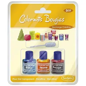 SENTOSPHERE - Etui 3 colorants pour bougies pas cher